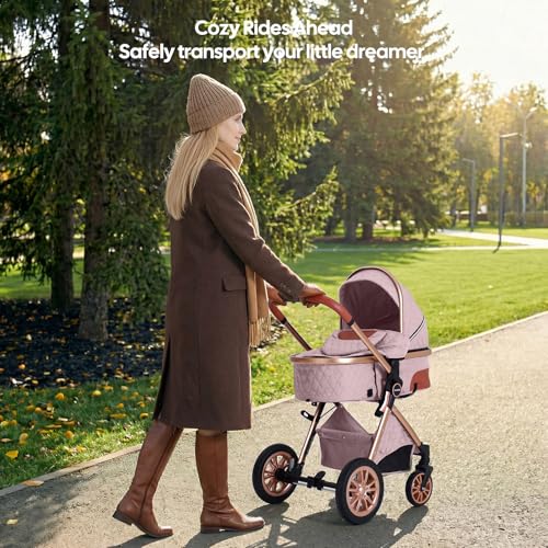 Image of Cochildor DuraFlex 2 in 1 Baby Stroller, Foldable Travel Stroller | Infant Stroller for Newborn to Toddler, Compact Stroller with Reversible Seat, All-Terrain Wheels, UPF 50+ Canopy
