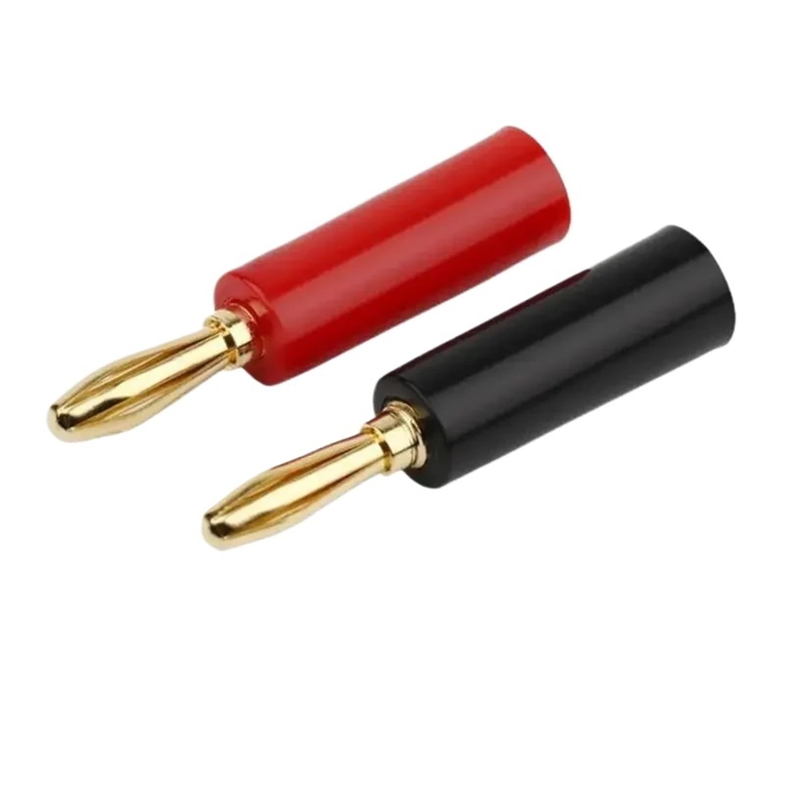 Connettore spina a banana da 4 mm Jack maschio Terminale altoparlante Cavo musicale con connettore placcato oro Nero Rosso(20pcs)