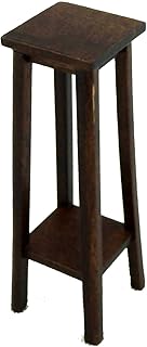 Melody Jane Dolls Houses Dark Oak Fern Stand Plant Pedestal Large Miniature Furniture 1:12
