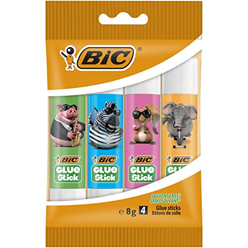 Bic 950640 Stick Ecolution Pack De 4 Pegamento Decorado 8 G