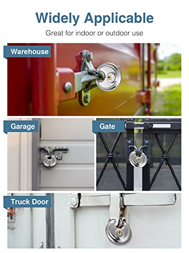 Puroma 2 Pack Combination Lock 4 Digit Outdoor Waterproof Padlock For School Gym Locker And Keyed Padlock, Stainless Steel Discus Lock With 3/8-Inch Shackle For Sheds, Storage Unit, Garages And Fence #TOP7