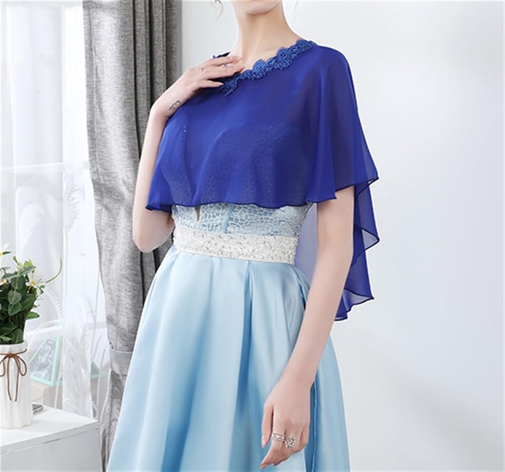 Damen Schal Elegant Chiffon Stola Lace Boleros für Abendkleid Hochzeit Braut Brautjungfern Cape