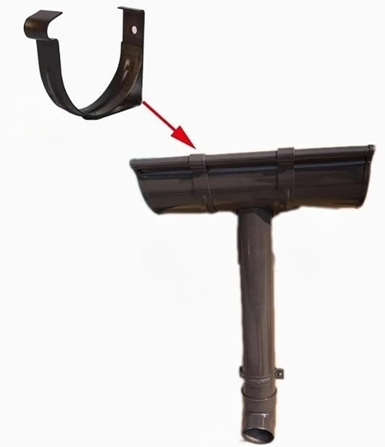 Downspout Hinge Semi-Circular Gutter Bracket Support for Eaves Rainwater Drainage Ditch Eave Trough Connector(White)