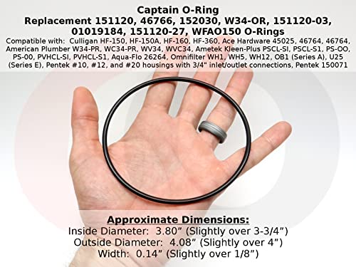 Captain O-Ring - Replacement 151120 O-Ring Compatible With Pentek Water Filter Housing (3 Pack) #TOP2