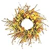 Eclecticia fall wreaths for front door 24inch artificial autumn wreathfall wreath with colorful daisies and grainsfor front doorwallwindowfarmhouse decor and thanksgiving decor  urban country home decor