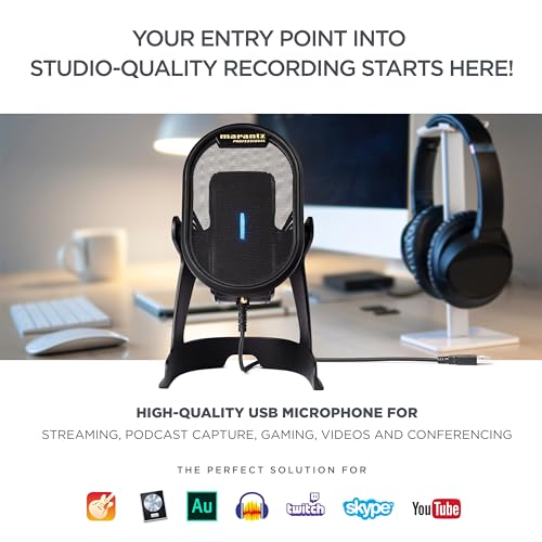 Image of Marantz Professional Umpire - USB Microphone for Recording, Podcasting, Streaming and Gaming with Desktop Stand, Pop Filter and Shockmount, Black