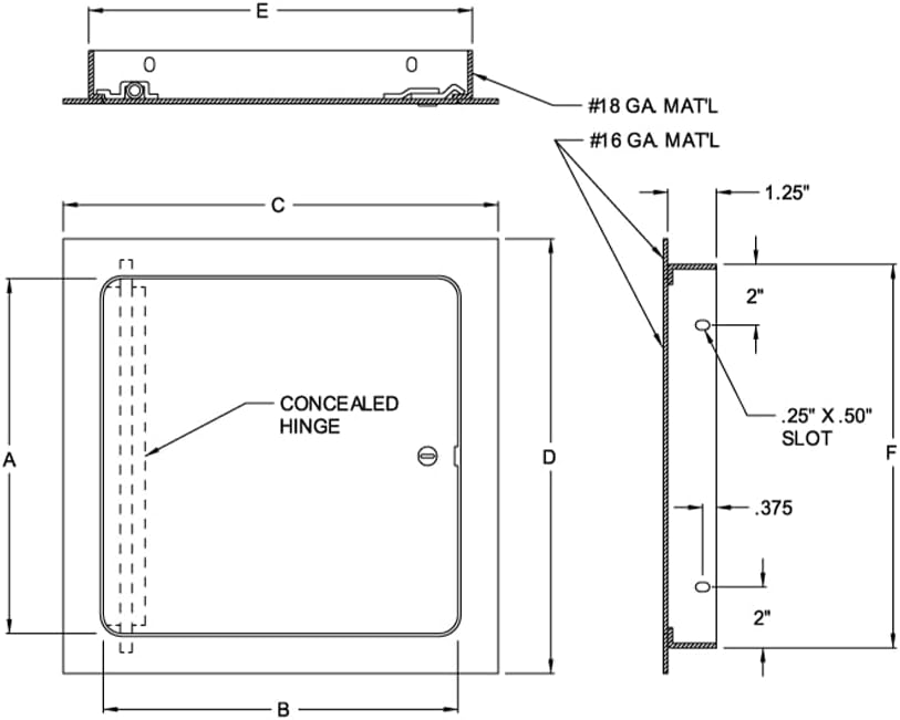 Acudor UF-5000 Universal Access Door 12 x 12, White