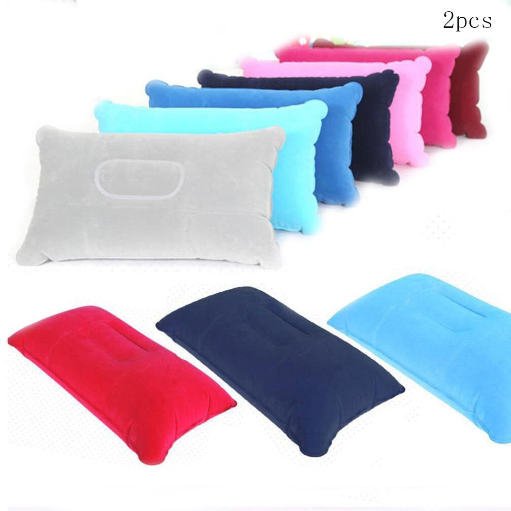 Lot De 2 Coussins Gonflables De Voyage - 34x22 Cm, Forme U Ergonomique, Tissu Doux, Facile à Gonfler/dégonfler, Pour Cou Et Lombaires