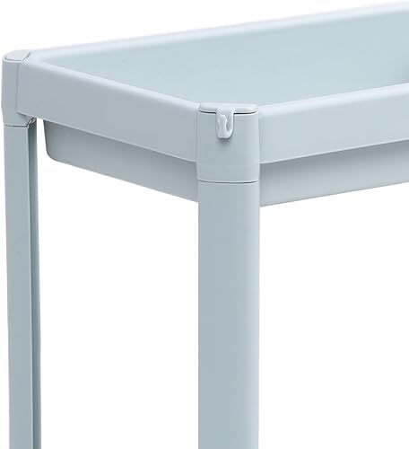 Miniatura 9 de ViaGasaFamido Estante de almacenamiento de piso de baño, estantes de esquina independientes resistentes para sala de estar (3 capas)