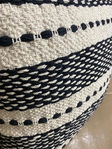 Image of TIB Premium Boho Decorative Throw Cushion Covers, 16 x 16 cm, Set of 2, Cotton. (Black Lines)-230 TC