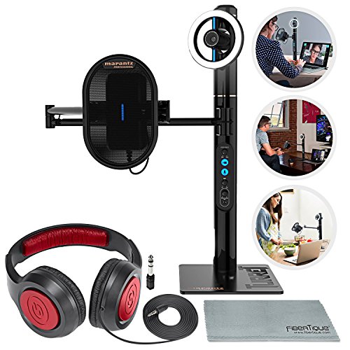 Marantz Professional Turret 1080p Broadcast & Podcast Video System, Video Calling Digital Webcam with Microphone and Deluxe Accessories