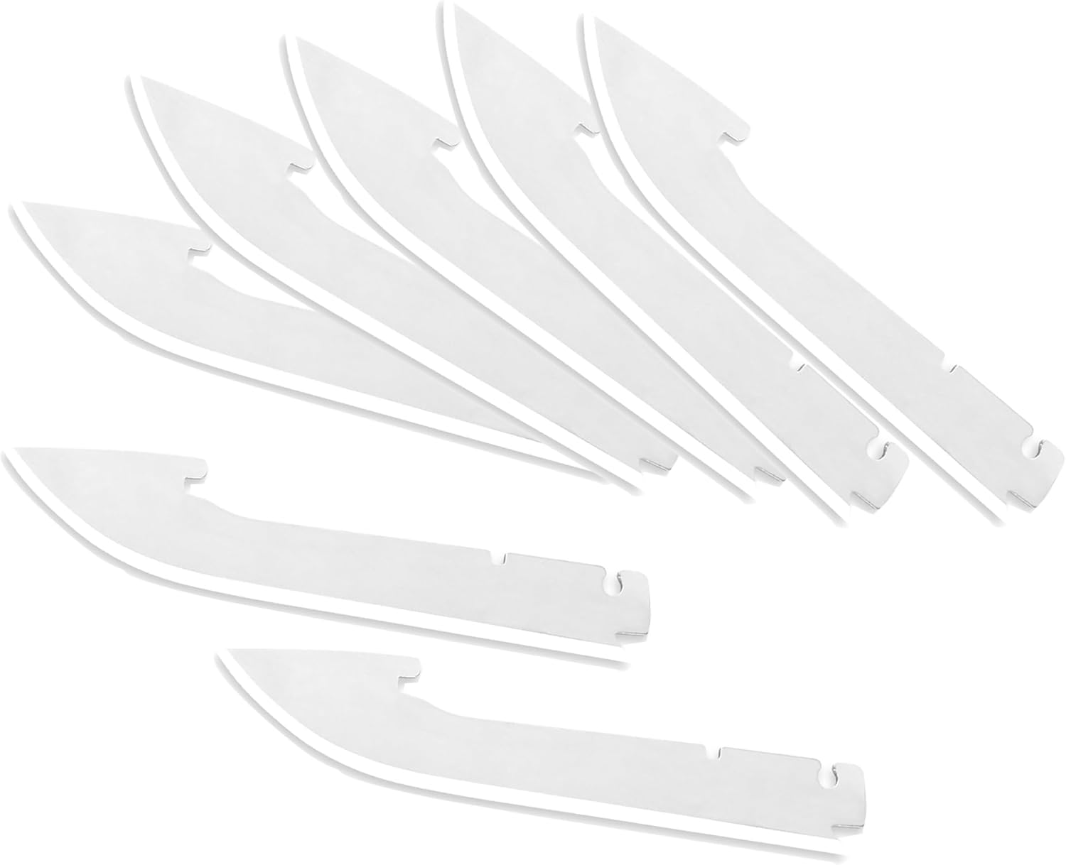 DISPATCH 3.5" RazorSafe Replacement Knife Blades, 7-Pack Utility Knife Blades with Protective Sheath, Packed in Clear Case with Color Box—Compatible Spare Blades for Outdoor, EDC & Repair Use