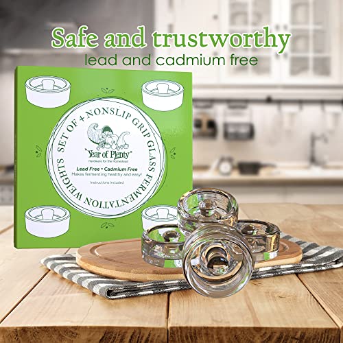 Year Of Plenty Fermentation Weights | Nonslip Grip Handle | 12-Pack For Fermenting Sauerkraut, Pickles, Kimchi In Wide Mouth Mason Jars - Lead/Cadmium Free #TOP2