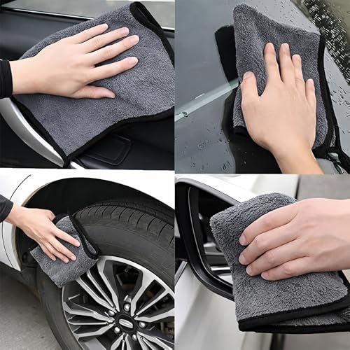 Image of PRIME PICK 500 GSM Microfiber Cleaning Cloth (35x85 cm) - Super Absorbent, Double-Sided Towel for Car, Bike & Auto Care Pack of 1 (Black)