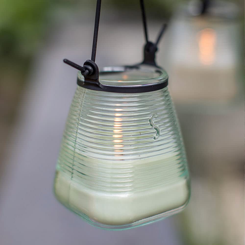 Kerzen für draußen 4 Stück - Duftkerzen Zitronengras Citronella zum Aufhängen - Perfekt für deinen Garten - im 4er Set - 45h Brenndauer - 9x9x9,8 cm