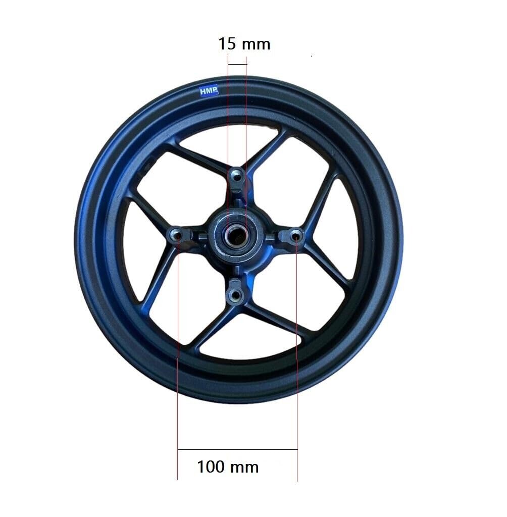 Jante en aluminium 10" arrière noire compatible avec presque tous les modèles avec axe de 15 mm Dirt Bike, Pit Bike, Supermoto, MotoCross