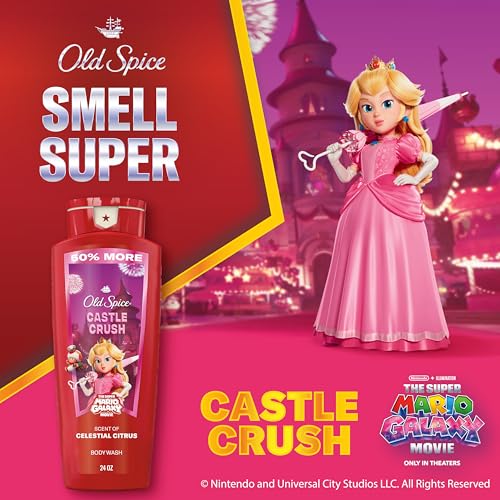 Image of Old Spice X Super Mario, Castle Crush with Celestial Citrus Scent, Aluminum Free Deodorant + Body & Face Wash Bundle for Men, Smell Super with 24 /7 Lasting Freshness & 24 /7 Shower Clean (Pack of 2)