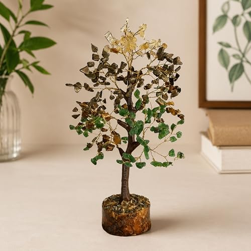 Image of Money Magnet Crystal Tree with 300 Chips - 11 Inch Vastu Feng Shui Wealth Tree for Home & Office, Prosperity, Good Luck, Positive Energy Decor, Best Gift for Success & Financial Growth in India