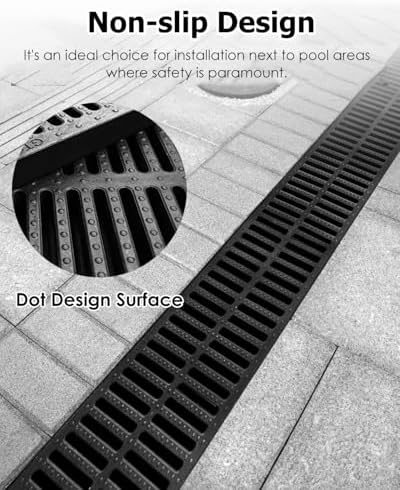 4"/6"/7"/8" French Drain Grate Diverter - Non-Slip Rectangular Outdoor Trench Cover for Rainwater Management, Durable Downspout Protector (50x15x2cm)
