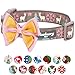 Blueberry Pet 4 Patterns Christmas Moments of Peace Happy Reindeer Designer Adjustable Bowtie Dog Collar, Medium, Neck 14.5