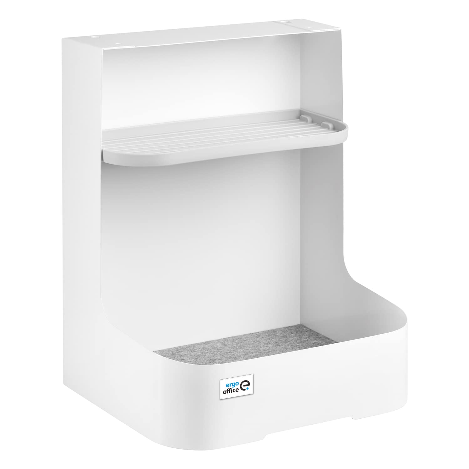 Organizer da scrivania con cassetto e caricatore wireless Qi + organizer da tavolo salvaspazio per accessori | Ideale per ufficio e casa