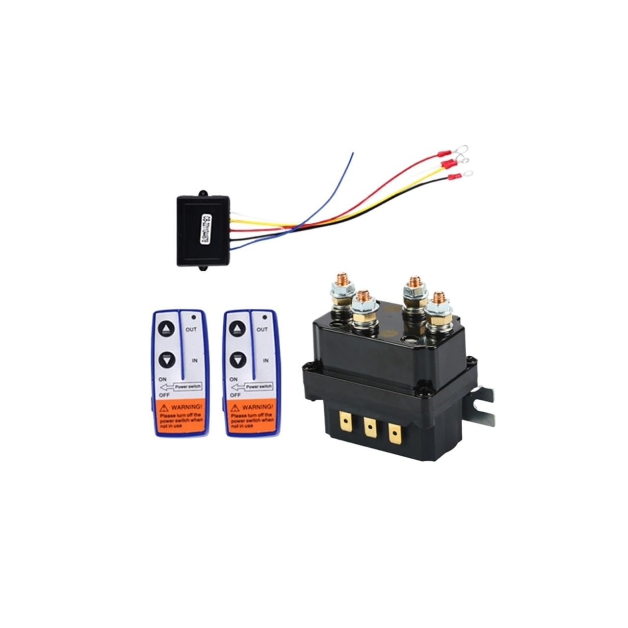 LR4250X 12V/24V 250A Dual Coil Latching Winch Relay Kit with Wireless Remote Control, Waterproof Solenoid Contactor for Off-Road Vehicle and Truck Systems