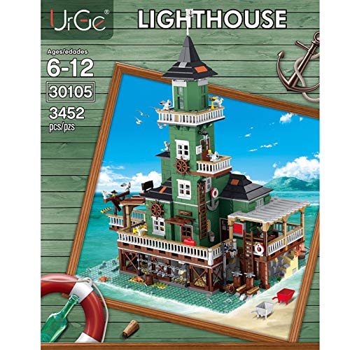 ZJLA Modularer Leuchtturm Modellbausteine, 3452 Klemmbausteine Architekturhäuser mit Minifiguren, Modellbausatz… – Bild 6