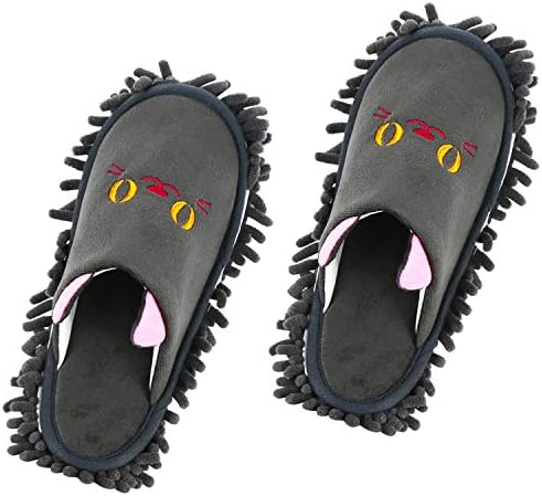 Frjjthchy Cartoon Mop Slippers Microfiber Clean Dusting Slippers Detachable Mopping Shoes for Office Home Room