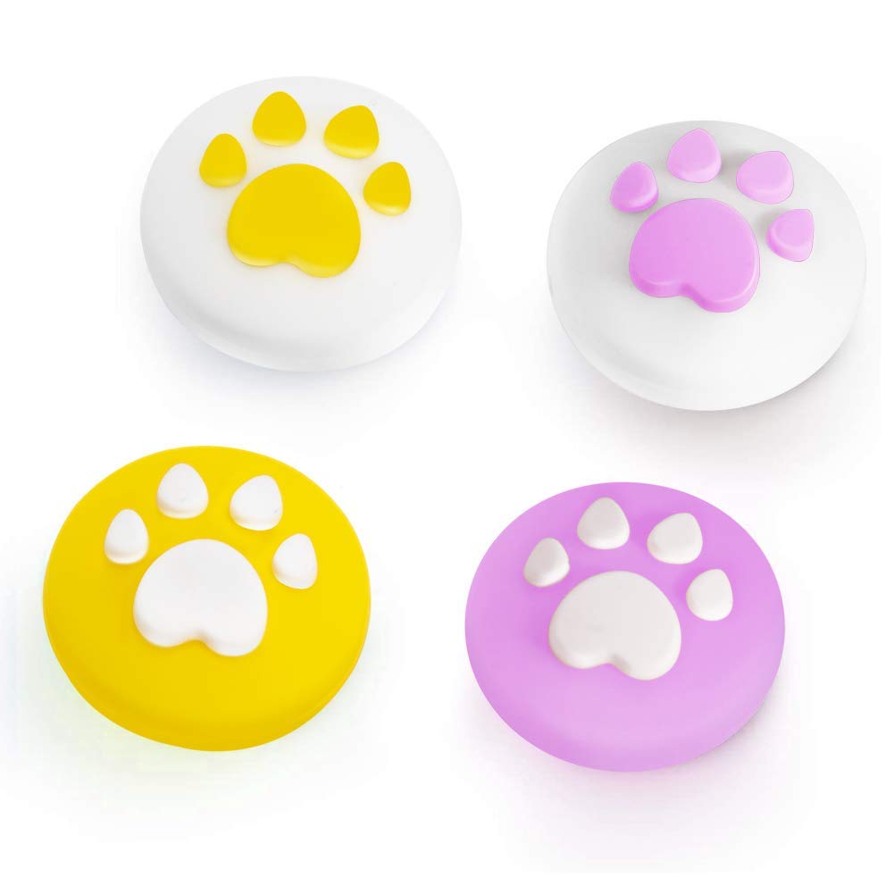 Oritikur Cat Claw Thumb Grips Compatible with Nintendo Switch & Lite, Soft Silicone Game Remote Joystick Thumbstick Caps Analog Stick Cover Skin Decal Accessories for NS Joy-Con Joycon Controller