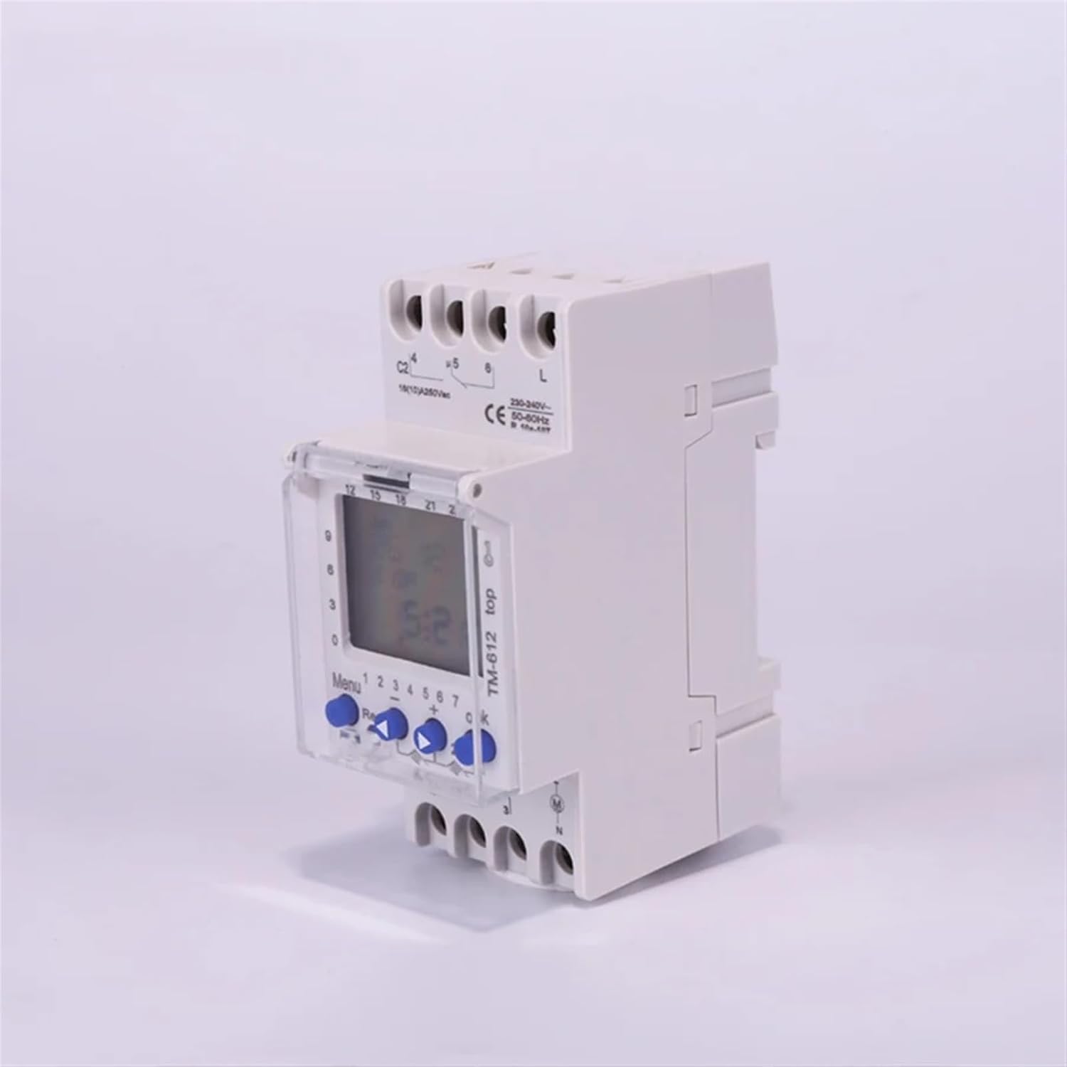 TM612 220 VAC 16A 6PINS 2NO 2NC 2 Channels Big LCD Display Programmable 24hrs Time Clock with Two Relay Outputs Timer Switch 2NO(TM612 12V)