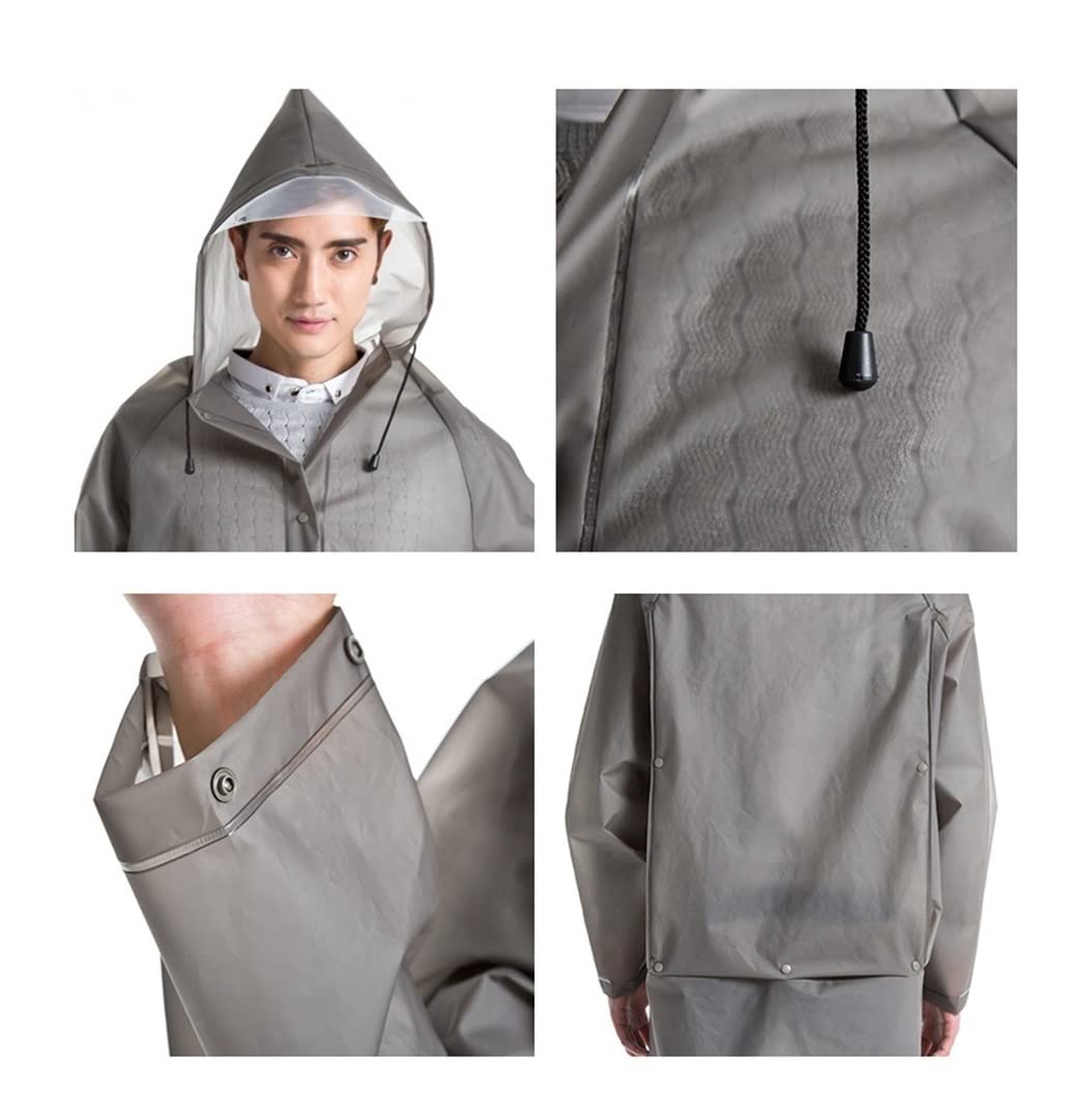 Chubasquero Chaqueta de Lluvia Impermeable Chubasquero Largo De EVA Para Exteriores Para Adultos, Chubasquero De Viaje Para Senderismo, Chubasquero Con Capucha Para Mujeres Y Hombres Poncho de Lluvia