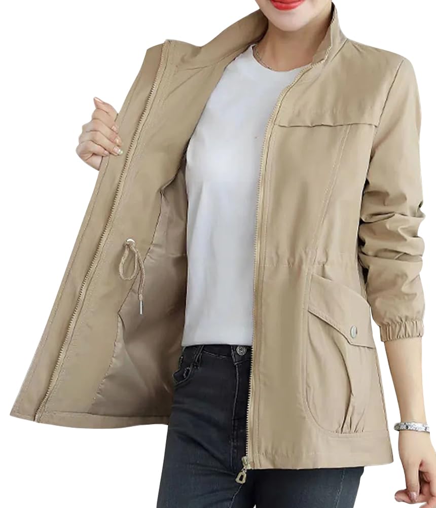 shownicer Cappotto Donna Primaverile Trenchcoat Classico Giacca Autunnale Cappotto Vintage Elegante Trench Maniche Lunghe Traspirante Coat con Tasche