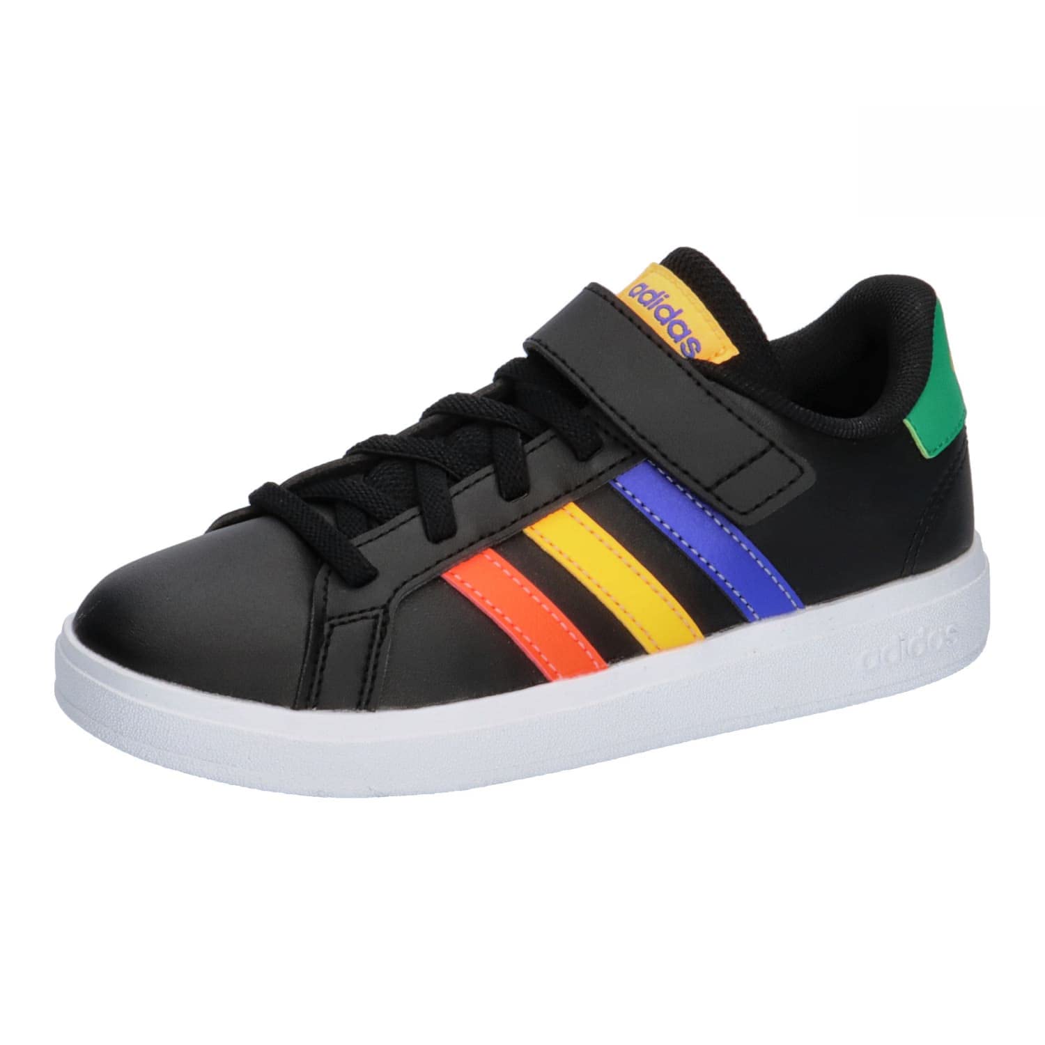 adidasUnisex Kid's Grand Court Elastic Lace and Top Strap Shoes Tennis
