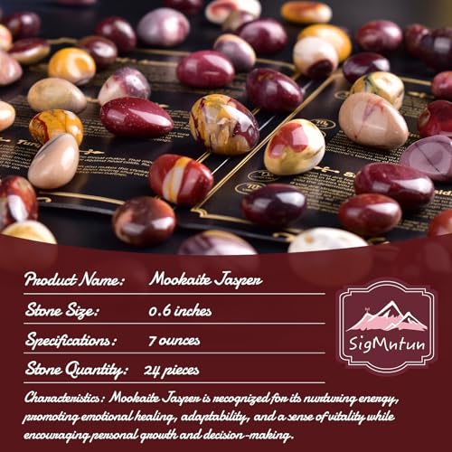 image for SigMntun Mookaite Jasper Healing Crystal Stone Set - 24 Pieces, 0.6
