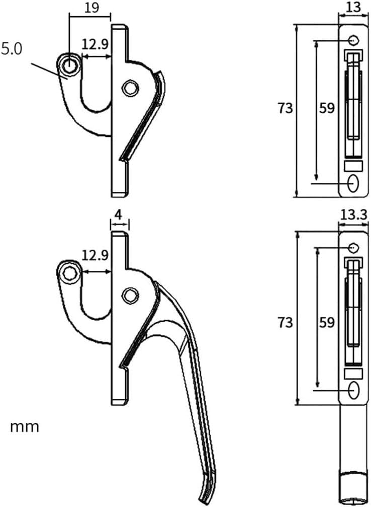 window handle， Up and Down Linkage Handle Rivet Old Fashioned Outside Window Lock Drive Alloy(Groen)