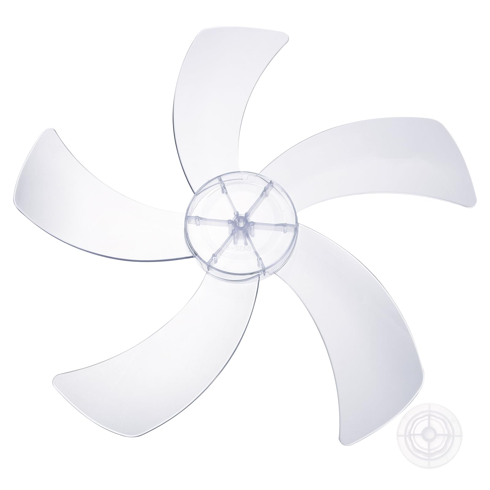 sourcing map Plastic Fan Blades Replacement (18 Inch, Transparent) 5 Leaves with Nut Cover - Universal Standing Fan Blades, Fits Desk/Table/Pedestal/Standing Models