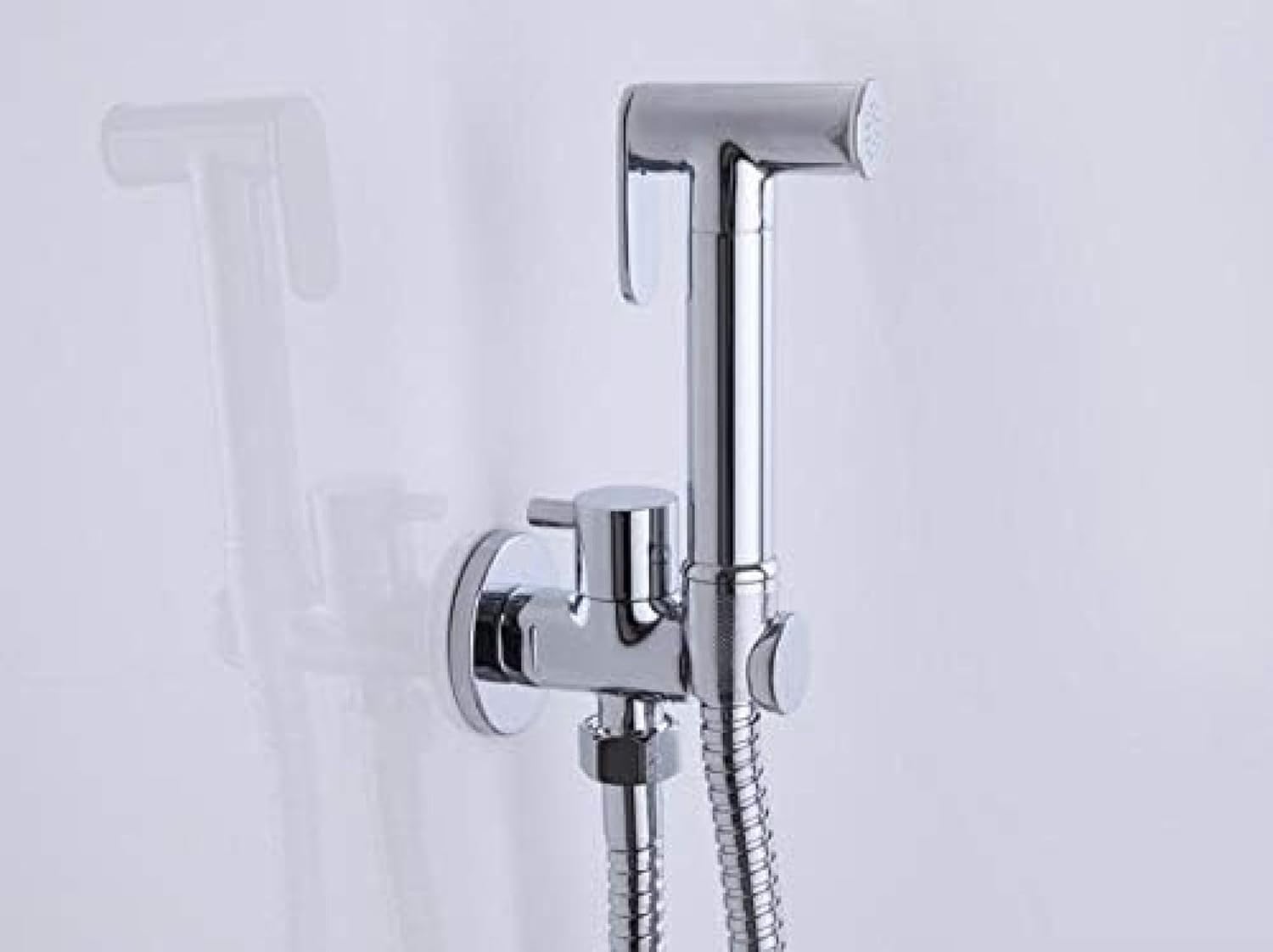 Kitchen Taps Bidet Faucets Solid Brass Single Cold Water Corner Valve Bidet Function Cylindrical Hand Shower Tap Crane 90 Degree Switch