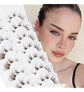 Brown Cluster Lashes Natural Look Wispy Eyelashes Manga Anime Lashes DIY Individual Lashes Natura...