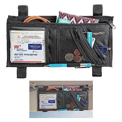 High Road Car Visor Organizer With Clear Registration And Insurance Pocket And Sunglass Holder #TOP24