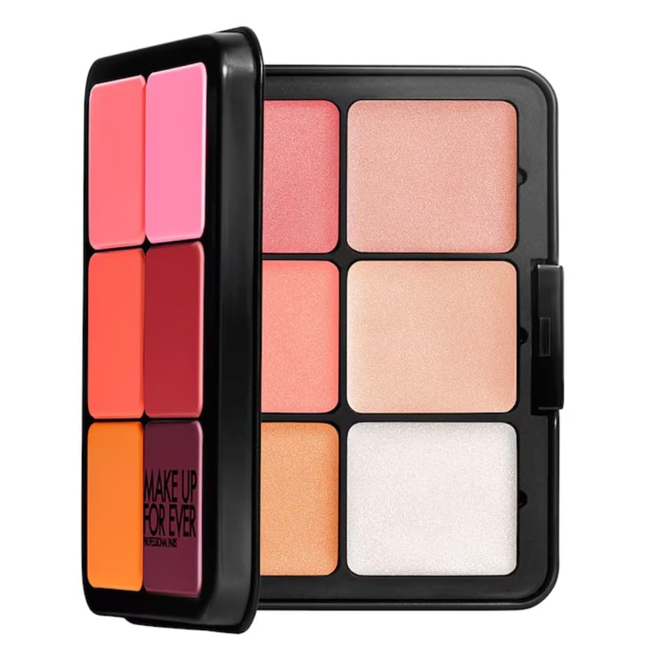 MAKE UP FOR EVER Original | HD SKIN BLUSH & GLOW PALETTE - Paleta Blush & Highlighter Crème | Crema de maquillaje y colorete | 6 colorete + 6 iluminadoras mejilla | 25,2 gramos | VEGANO | by BELLA