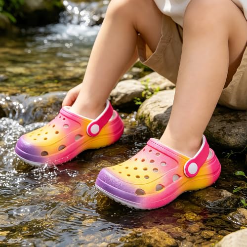 Image of vibdiv Boys Girls Clogs Kids Garden Shoes Unisex Child Cartoon Slides Sandals Beach Slipper Indoor Outdoor(Toddler /Little Kids /Big Kids)