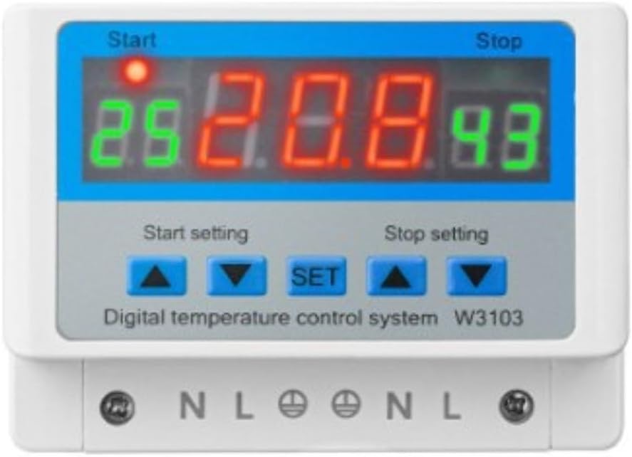 Digital Temperature Controller, XH-W3103 Thermostat Switch with LED Display, Adjustable Temp Control for Heating Cooling(12V300W)