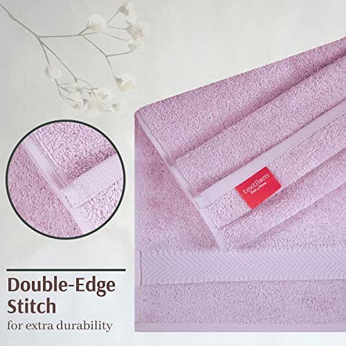 Textilom 100% Turkish Cotton 3 Pcs Bath Towel Set, Luxury Bath Towels For Bathroom, Soft & Absorbent Bathroom Towels Set (1 Bath Towel, 1 Hand Towel, 1 Washcloth)- Lilac #TOP3