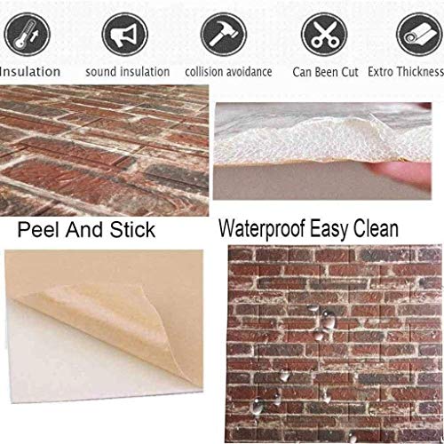 Panneau mural auto-adhésif mousse 3D pierre texturée blanc MU 30Pcs - 5