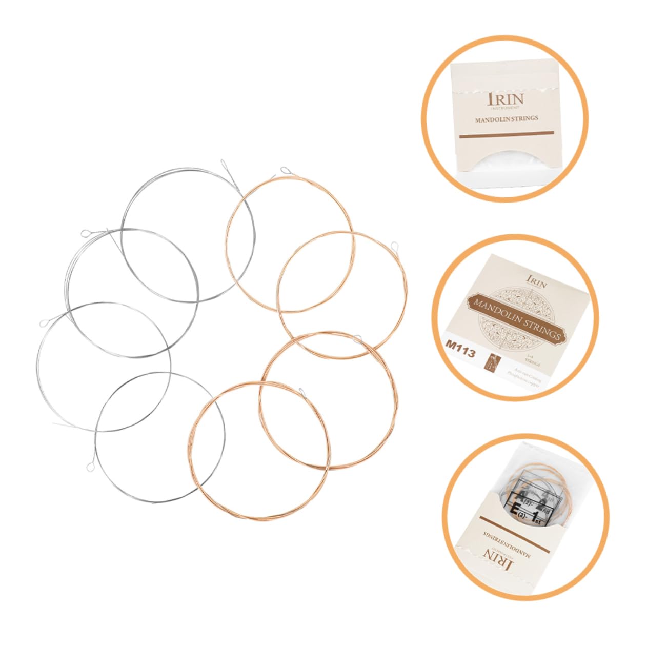 VICASKY Mandolin Strings Phosphor Material 8-pack Replacement Strings for Mandolin Banjo and