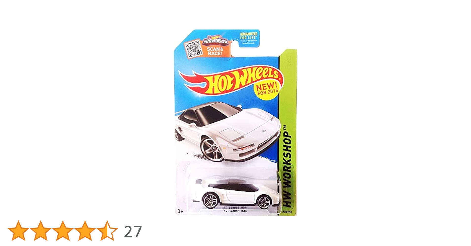 HotWheels 90 Acura NSX 組み立て式ミニカー Amazon | Hot Wheels, 2015 HW Workshop, '90 Acura NSX [White