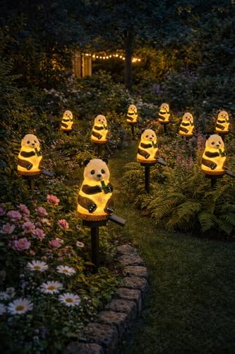 Image of CBK Panda Garden Solar Lights Outdoor Cute Bird LED Decorative Waterproof Garden Stake Lights, Lawn Lamp Light for Garden, Balcony, Patio, Yard Landscape Lighting