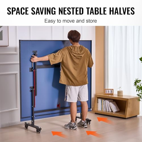 VEVOR Ping-Pong-Tisch, professionelles Tischtennisspiel, tragbarer MDF-Tischtennistisch für den Innenbereich, Faltbarer Ping-Pong-Tisch mit Schnellklemmnetz und feststellbaren Rädern – Bild 6