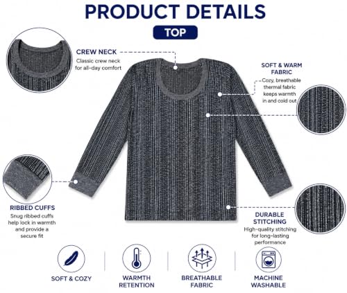Image of TIXY Baby Thermal Wear Set Pack of 3 for Boys & Girls | Full Sleeve Cotton Rich Winter Innerwear Top & Bottom Set | Soft Warm Ribbed Thermals for Infants & Toddlers