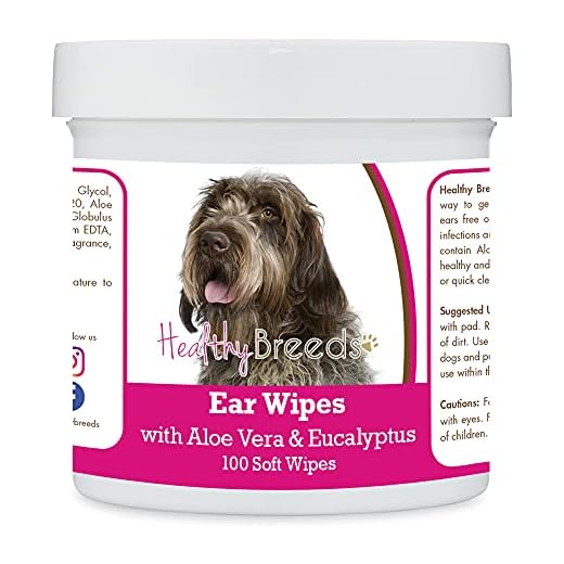Healthy Breeds Wirehaired Pointing Griffon Ear Cleaning Wipes with Aloe & Eucalyptus for Dogs 100 Count